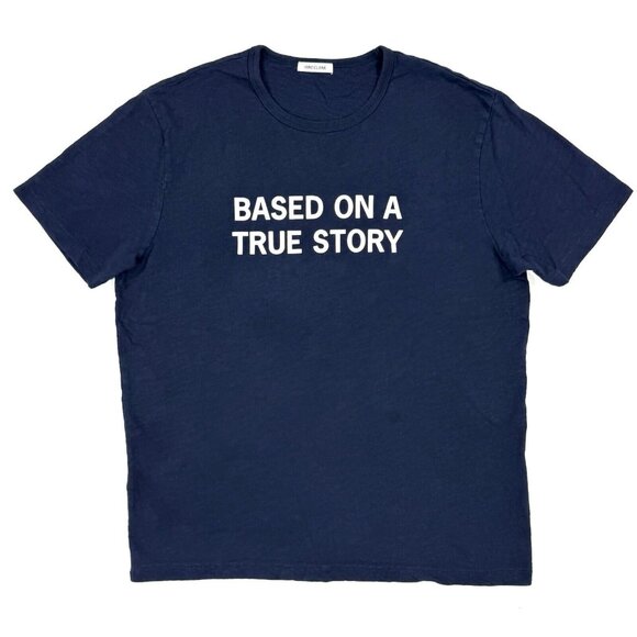 Hiro Clark T-Shirt Mens Size Large Navy Based On A True Story Short Sleeve - Picture 1 of 10